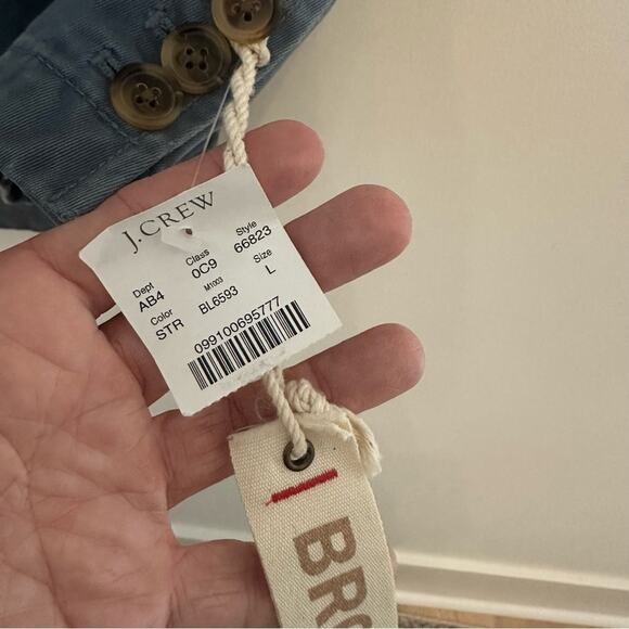 JCrew Men's Broken-In Blazer Blue Chambray Blue Large - Picture 4 of 7